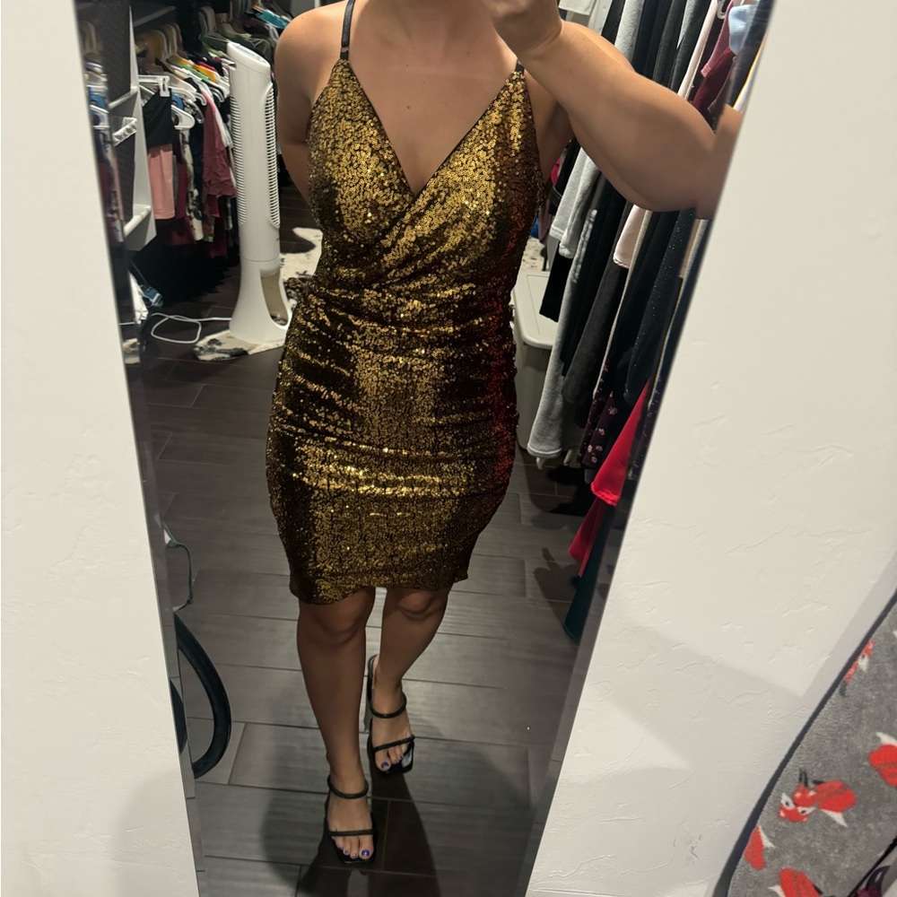 Gold sequins Grace Karin dress